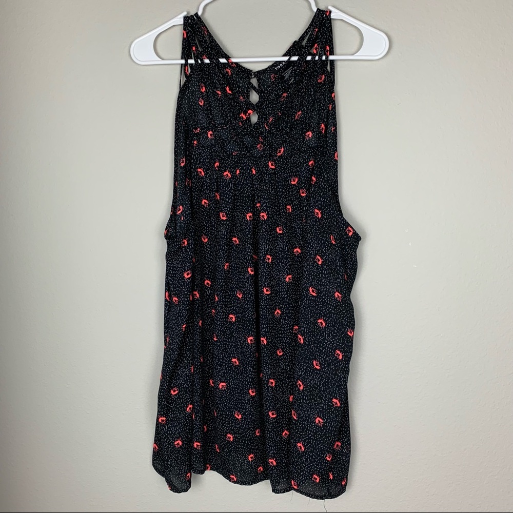 Torrid Black Tank With Pink Tulips size 2